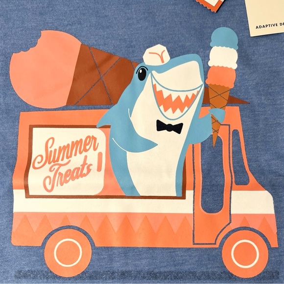 Cat & Jack Boys Blue Shark Summer Treats Kids Tank Top - Picture 4 of 5